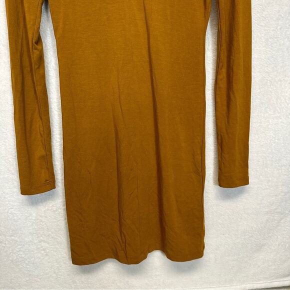 Forever 21 Sunset‎ Gold Long Sleeve V Neck Dress Size S - Picture 3 of 8